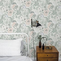 Galerie Wallcoverings Product Code 33000 - Apelviken Wallpaper Collection - White Lightgreen Colours - Anemone Design