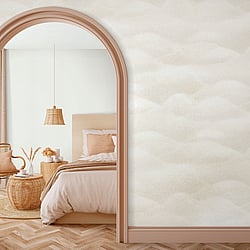 Galerie Wallcoverings Product Code 34021 - Hotel Wallpaper Collection - Beige, Cream Colours - A textured misty landscape of hills Design