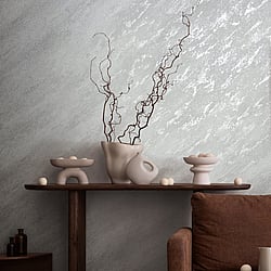 Galerie Wallcoverings Product Code 34903 - Eclectic Wallpaper Collection - White/Silver Colours - Plaster look Design