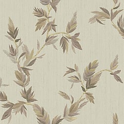 Galerie Wallcoverings Product Code 35918 - Ornamenta Wallpaper Collection - Grey Gold Colours - Thin Leaf Design
