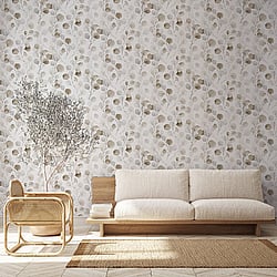 Galerie Wallcoverings Product Code 47423 - Flora Wallpaper Collection - Weiß, Brown Colours - Eucalyptus Design