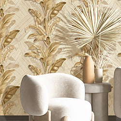 Galerie Wallcoverings Product Code 49302 - Stratum Wallpaper Collection - beige gold Colours - Palma Design