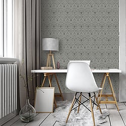 Galerie Wallcoverings Product Code 51018 - Blomstermala Wallpaper Collection - Grey Colours - Floral Collage Design