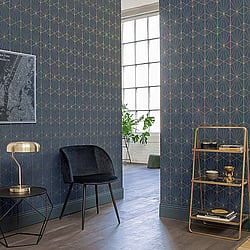 Galerie Wallcoverings Product Code 51192501 - Metropolitan Wallpaper Collection - Blue Colours - Deco Geometric Design