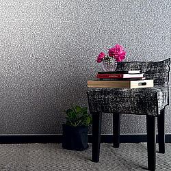 Galerie Wallcoverings Product Code 59348 - Loft Wallpaper Collection - Black Grey Silver Colours - Metallic Mini Mosaic Design