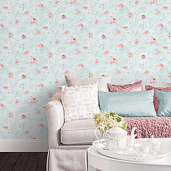 Galerie Wallcoverings Product Code AB27662 - Abby Rose 4 Wallpaper Collection - Blue Pink Colours - Morning Dew Design