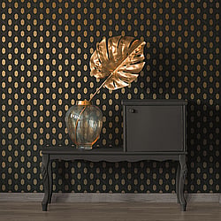 Galerie Wallcoverings Product Code AC60022 - Absolutely Chic Wallpaper Collection - Brown Metallic Black Colours - Art Deco Style Geometric Motif Design