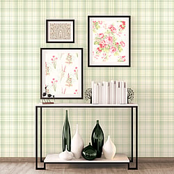 Galerie Wallcoverings Product Code AF37717 - Abby Rose 4 Wallpaper Collection - Green Lime Colours - Check Plaid Design