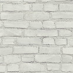 Galerie Wallcoverings Product Code BB51101 - The Bricks And More Wallpaper Collection - Grey White Colours - Coastal Brick Effect Motif Design