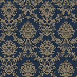 Galerie Wallcoverings Product Code CI38213 - Classic Silks 4 Wallpaper Collection - Navy, Gold Colours - Classic Damask Design