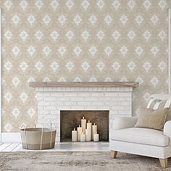 Galerie Wallcoverings Product Code CI38242 - Classic Silks 4 Wallpaper Collection - Lt. Creams Colours - Silk Damask Design