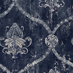 Galerie Wallcoverings Product Code CI38252 - Classic Silks 4 Wallpaper Collection - Blue, Silver Colours - Regal Damask Design