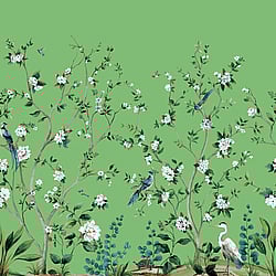 Galerie Wallcoverings Product Code DB30104M - Daisy Bennett Wallpaper Collection - Greens Colours - Heron Botanical Mural Design