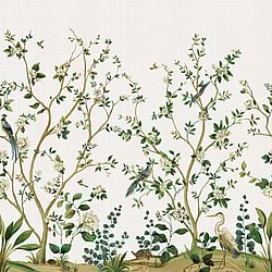Galerie Wallcoverings Product Code DB31108M - Daisy Bennett Wallpaper Collection - Greens Colours - Heron Botanical Mural Design