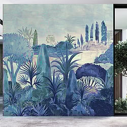 Galerie Wallcoverings Product Code DW2029 - Designer Walls Wallpaper Collection - Twilight Blue Lilac Colours - Botanical Landscape Design