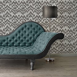 Galerie Wallcoverings Product Code ES31117 - Escape Wallpaper Collection - Grey, Silver, Black Colours - Glitter Chevron Design