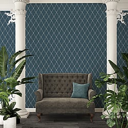 Galerie Wallcoverings Product Code ES31122 - Escape Wallpaper Collection - Green, Mint, Black Colours - Trellis Design