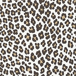 Galerie Wallcoverings Product Code ES31124 - Escape Wallpaper Collection - White, Black, Gold Colours - Leopard Print Design