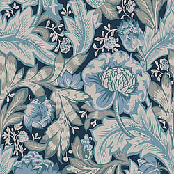 Galerie Wallcoverings Product Code ET12312 - Arts And Crafts Wallpaper Collection - Darkest Blue Beige Green Colours - Acanthus Garden Design