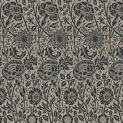 Galerie Wallcoverings Product Code ET12518 - Arts And Crafts Wallpaper Collection - Black Beige Colours - Tonal Floral Trail Design