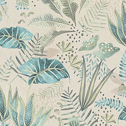 Galerie Wallcoverings Product Code FL61124 - Flourish Wallpaper Collection - Beige/Grey Colours - Mix Leaves Motif Design