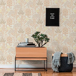 Galerie Wallcoverings Product Code FL61125 - Flourish Wallpaper Collection - Yellow/Orange Colours - Dreaming Garden Motif Design