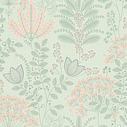 Galerie Wallcoverings Product Code FL61127 - Flourish Wallpaper Collection - Grey/Green Colours - Dreaming Garden Motif Design