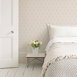 Galerie Wallcoverings Product Code G45052 - Vintage Roses Wallpaper Collection - Beige White Colours - Laurel Trellis Design