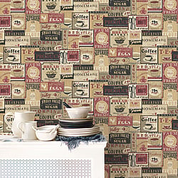 Galerie Wallcoverings Product Code G56172 - Memories 2 Wallpaper Collection - Red Colours - Enamel Signs Design