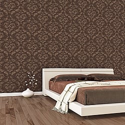 Galerie Wallcoverings Product Code G67784 - Ambiance Wallpaper Collection - Copper Chocolate Colours - In Lay Design