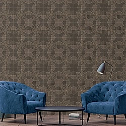 Galerie Wallcoverings Product Code G67986 - Organic Textures Wallpaper Collection - Brown Gold Colours - Inlay Wood Design