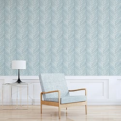 Galerie Wallcoverings Product Code G67995 - Organic Textures Wallpaper Collection - Turquoise Colours - Chevron Wood Design