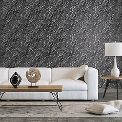 Galerie Wallcoverings Product Code G68095 - Special FX 2 Wallpaper Collection - Silver, Black Colours - Special Marble Design