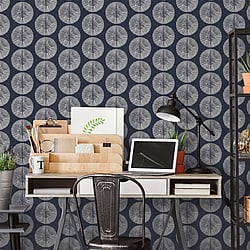 Galerie Wallcoverings Product Code G78333 - Bazaar Wallpaper Collection - Navy White Colours - Soleil Design