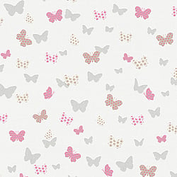 Galerie Wallcoverings Product Code HO20058 - Home Wallpaper Collection - Grey Pink White Colours - Butterfly Motif Design