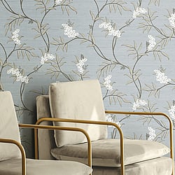 Galerie Wallcoverings Product Code IS33306 - Italian Silks And Damasks Wallpaper Collection - Sky blue Colours - Ramage Tonale Design