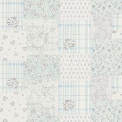 Galerie Wallcoverings Product Code MC61044 - Maison Charme Wallpaper Collection - Blue, Grey, White Colours - Revel in vintage charm with the Maison Charme Patchwork Vintage Floral print. This playful pattern arranges faded florals, ditsy prints and delicate plaids in a colourful basketweave patchwork. The shabby chic medley of designs mimics well-loved quilts and counterpanes. Incorporate this repeat print into bedroom, living room or kitchen schemes to infuse living spaces with an easy-going cottage style. Printed on vinyl with a non-woven backing, this design exudes romantic whimsy. Nostalgic and light-hearted, this fabric collage celebrates the beauty of imperfection and cherished heirlooms. Design