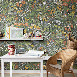 Galerie Wallcoverings Product Code: RD29037 - Resan Wallpaper Collection Galerie Wallcoverings Product Code RD29037 - Resan Wallpaper Collection - Landscape dark Colours - Tåget - Digital wall panel Design