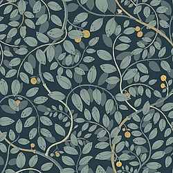 Galerie Wallcoverings Product Code S65106 - Sommarang Wallpaper Collection - Blue Colours - Leafy Vines Design