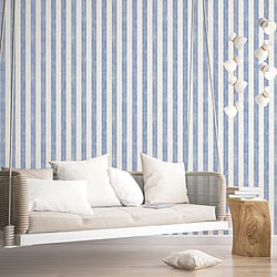 Galerie Wallcoverings Product Code SD36158 - Stripes And Damask 2 Wallpaper Collection - Beige Blue Colours - Textured Stripe Design