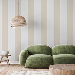 Galerie Wallcoverings Product Code SS21236 - Style Sisters Classic Wallpaper Collection -  Half Stripe Natural Design