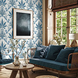 Galerie Wallcoverings Product Code TJ40102 - Mulberry Tree Wallpaper Collection - Blue Colours - Abbey Design