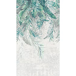Galerie Wallcoverings Product Code WH45189M - Welcome Home Murals Wallpaper Collection - Blue, Grey, Green Colours - Cascading Tropical Foliage Design