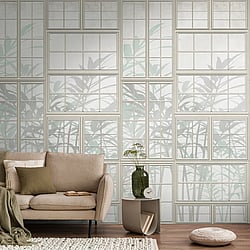 Galerie Wallcoverings Product Code WH45213M - Welcome Home Murals Wallpaper Collection - Cream, Grey, Green Colours - Botanic View Design