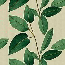 Galerie Wallcoverings Product Code WH45233M - Welcome Home Murals Wallpaper Collection - Cream, Yellow, Green Colours - Stylized Botanical Design Featuring Rich Foliage Design