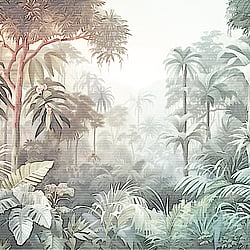 Galerie Wallcoverings Product Code WH45266M - Welcome Home Murals Wallpaper Collection - Blue, Green, White Colours - Sunset Forest Canopy Scene Design