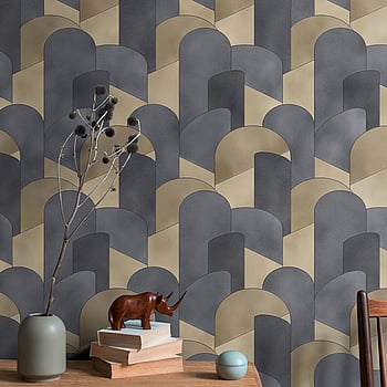 Galerie Wallcoverings Product Code 10155-15 - ELLE Decoration Wallpaper Collection - Gold Black Colours -  