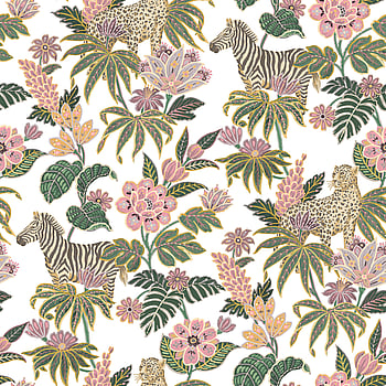 Galerie Wallcoverings Product Code 18522 - Into The Wild Wallpaper Collection - Green Pink Colours -  