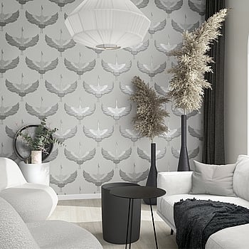 Galerie Wallcoverings Product Code 34530 - Kumano Wallpaper Collection - White, Grey Colours -  