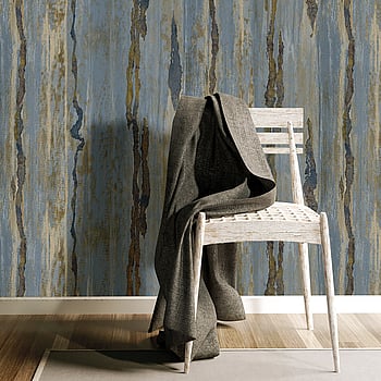 Galerie Wallcoverings Product Code 49364 - Stratum Wallpaper Collection - blue gold Colours -  